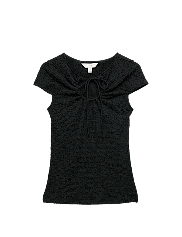 Textured Keyhole Top