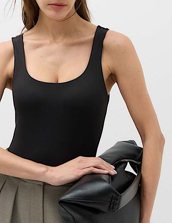 Square Neck Fitted Vest Bodysuit - MX