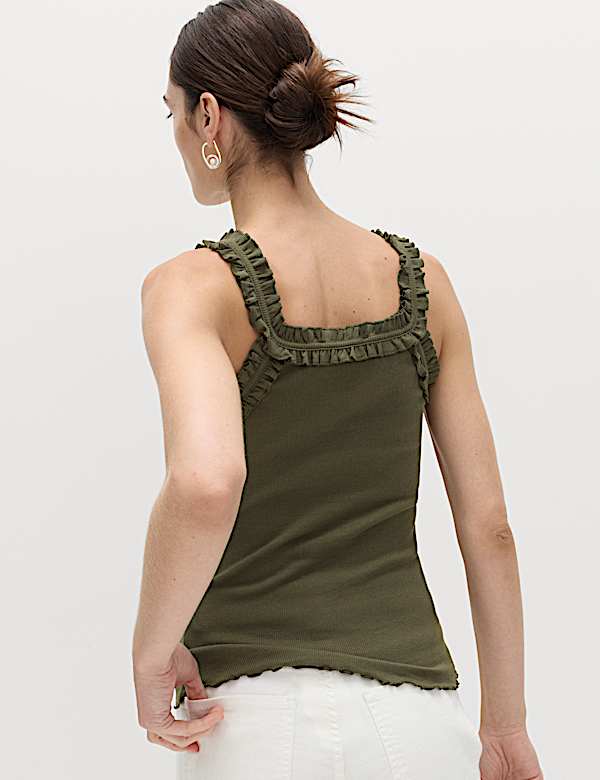 Cotton Rich Frill Strap Vest - DK