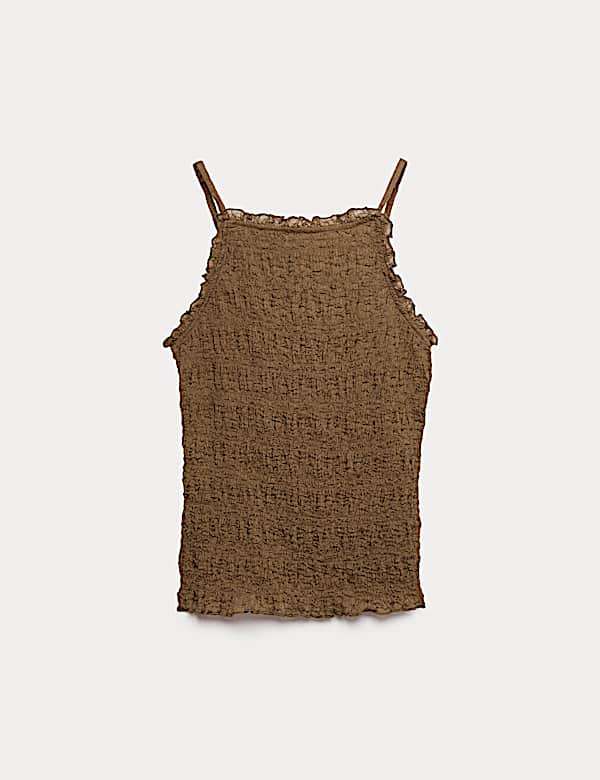Cotton Rich Textured Square Neck Cami Top - AU