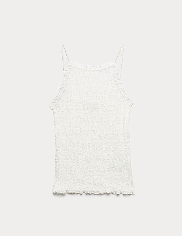 Cotton Rich Textured Square Neck Cami Top - BG