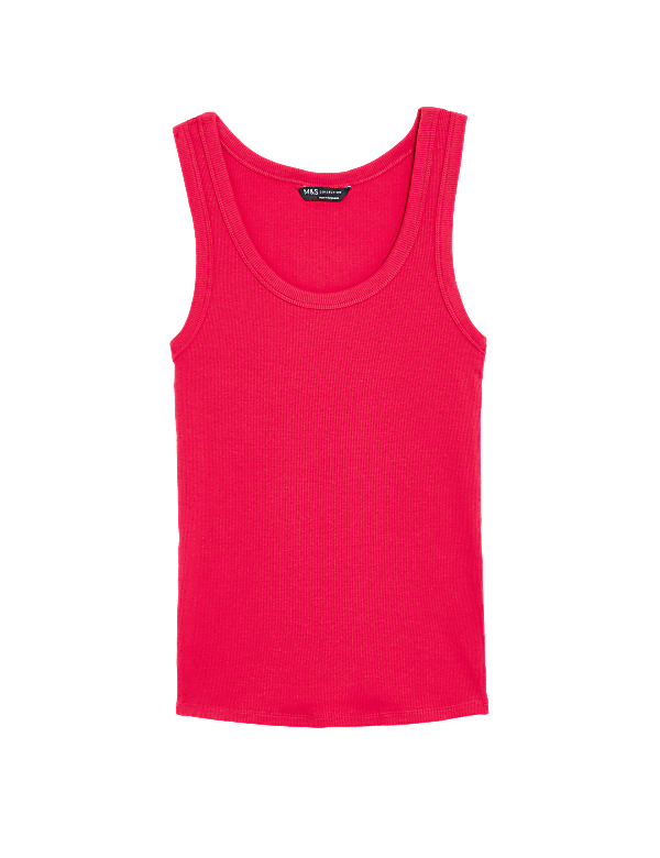 Cotton Rich Ribbed Slim Fit Vest Top