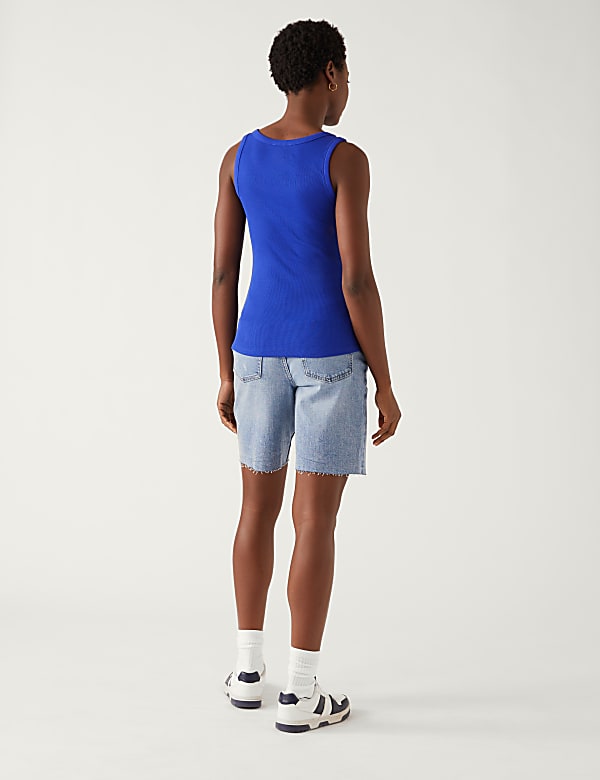 Cotton Rich Ribbed Slim Fit Vest Top