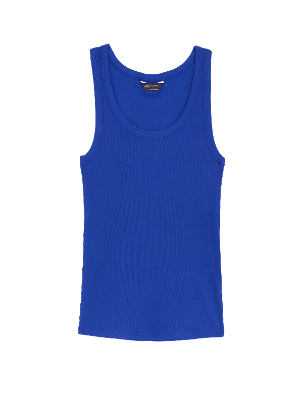 Cotton Rich Ribbed Slim Fit Vest Top