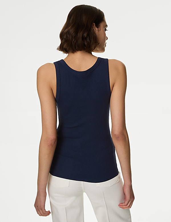 Cotton Rich Ribbed Slim Fit Vest Top