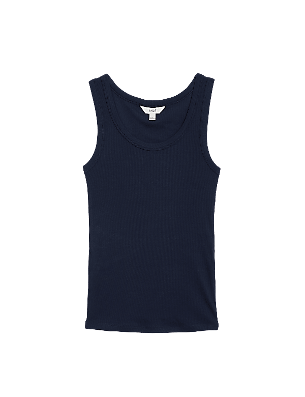 Cotton Rich Ribbed Slim Fit Vest Top