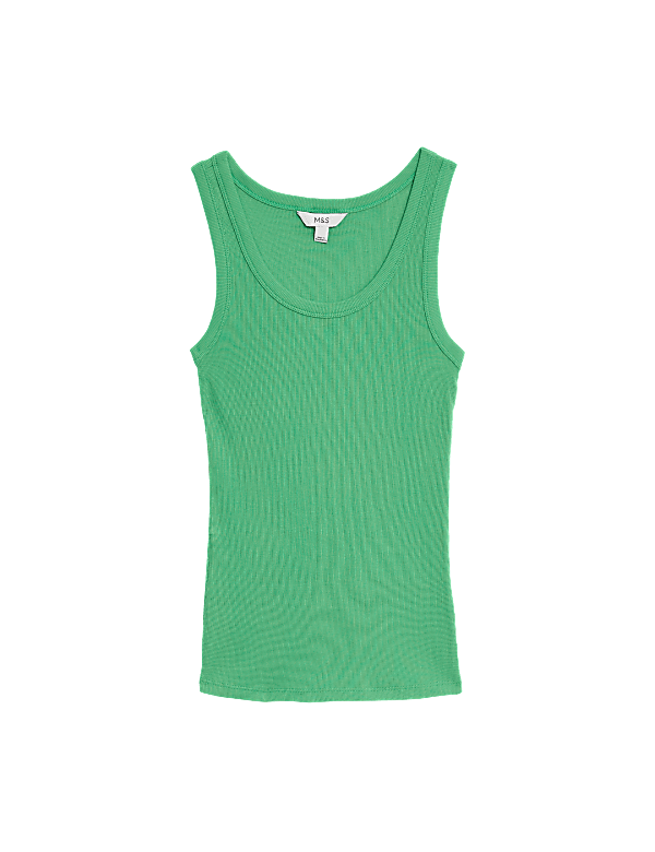 Cotton Rich Ribbed Slim Fit Vest Top