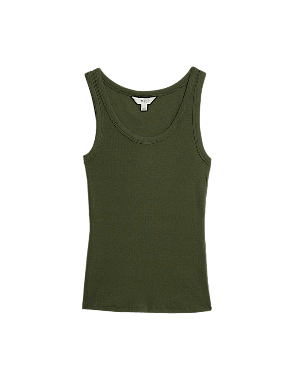 Cotton Rich Ribbed Slim Fit Vest Top