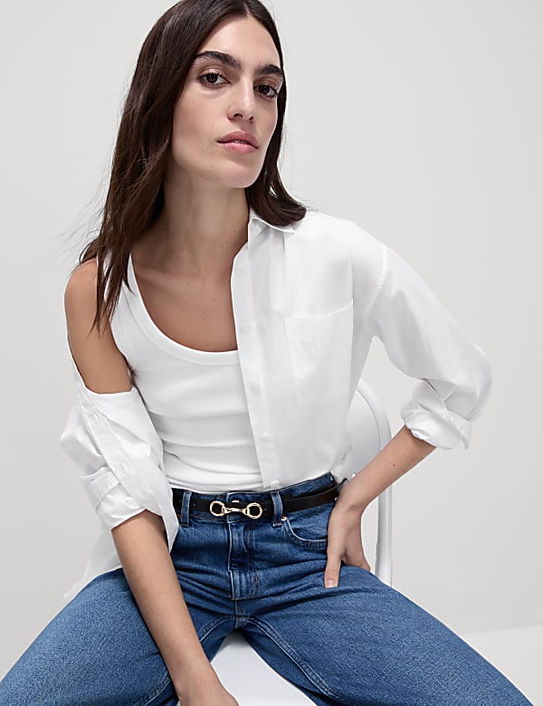 Cotton Rich Ribbed Slim Fit Vest Top