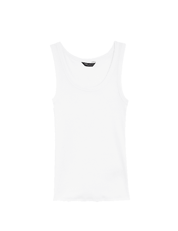 Cotton Rich Ribbed Slim Fit Vest Top