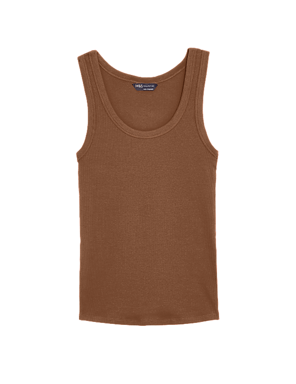 Cotton Rich Ribbed Slim Fit Vest Top