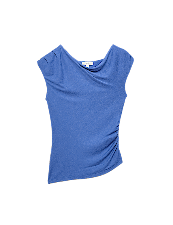 Pure Cotton Asymmetric Drape Top
