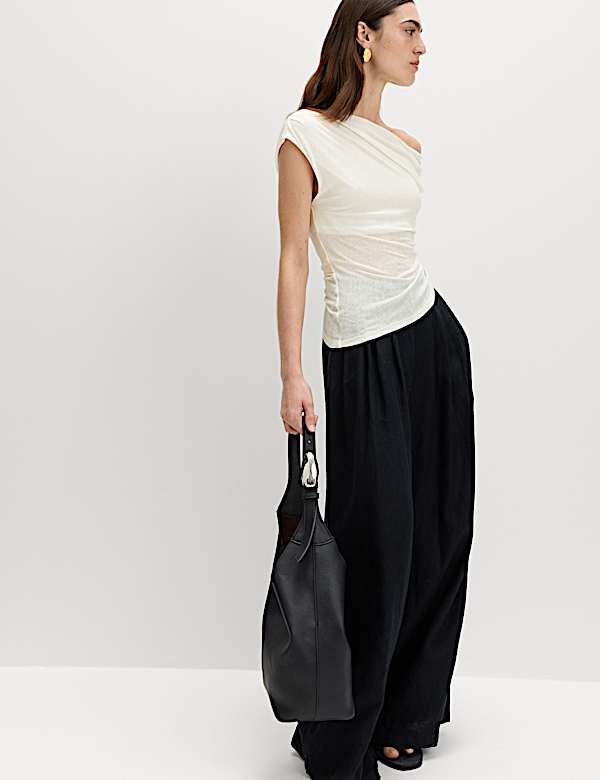 Pure Cotton Asymmetric Drape Top