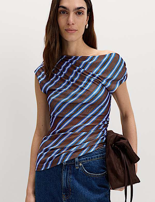 Pure Cotton Asymmetric Drape Top