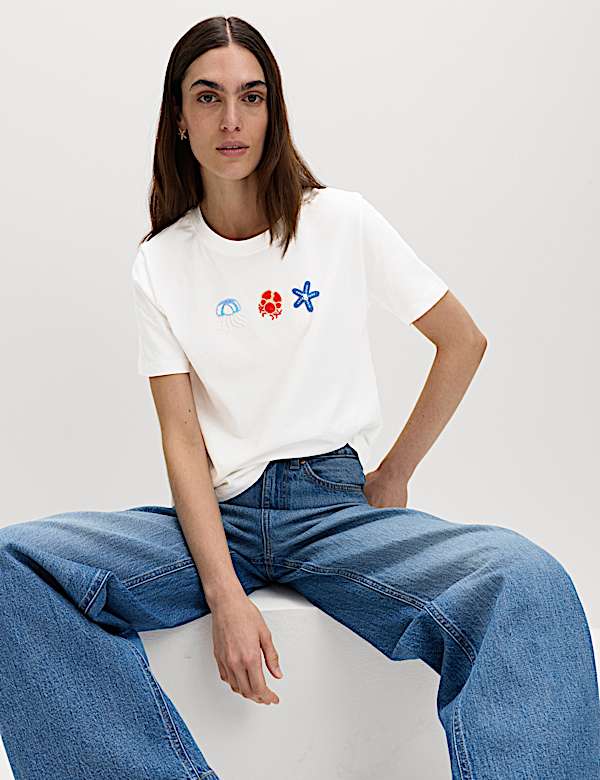 Pure Cotton Embellished T-Shirt - IL