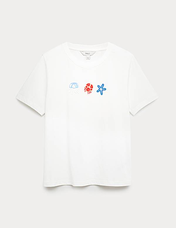 Pure Cotton Embellished T-Shirt - IL