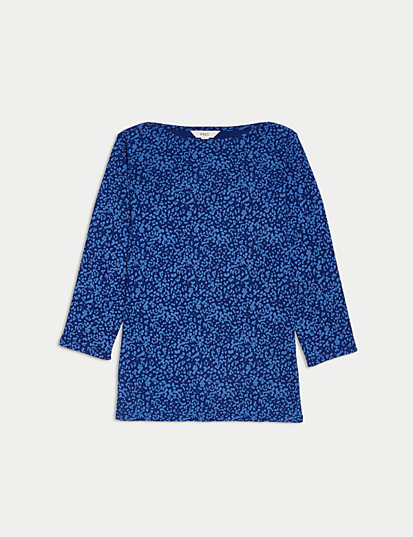 Top z čist&eacute; bavlny s lodičkov&yacute;m v&yacute;střihem a potiskem, &uacute;zk&yacute; střih - CZ