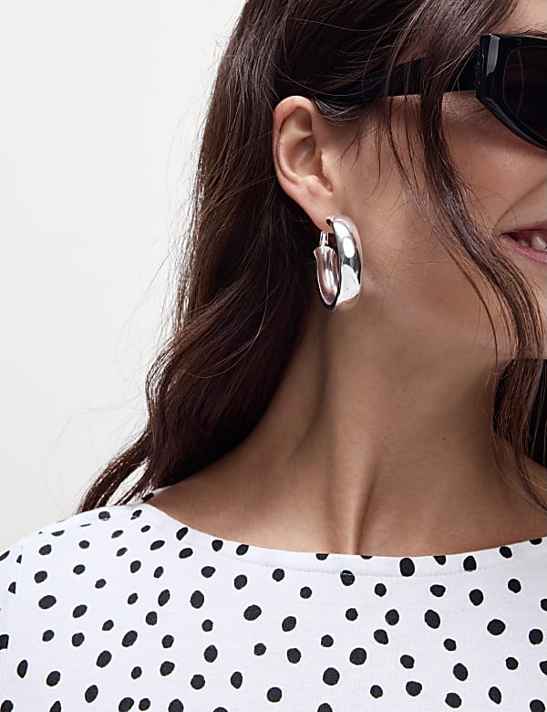 Pure Cotton Printed Slim Fit Slash Neck Top - SE