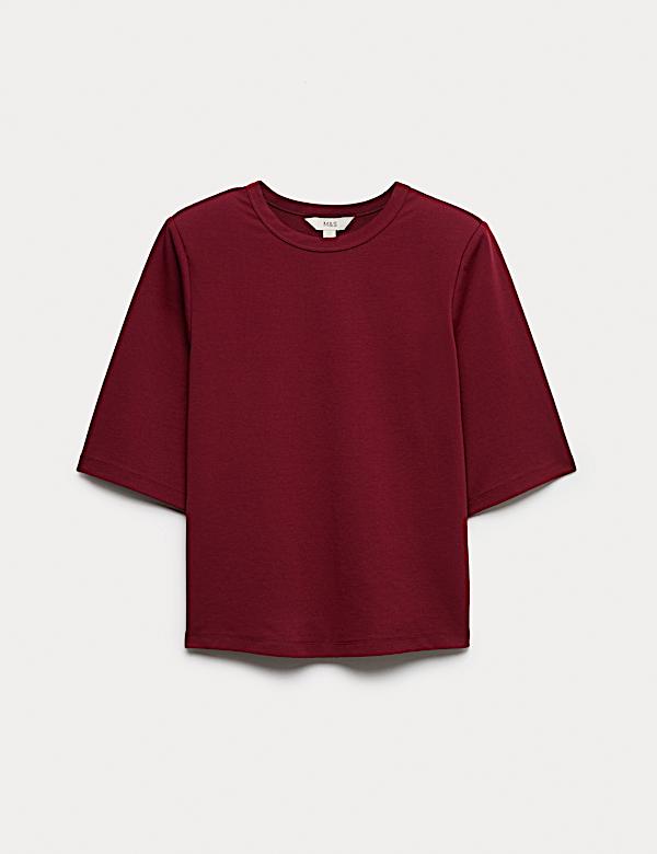 Cotton Rich Padded Shoulder T-Shirt - DE