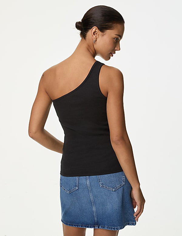 Cotton Rich One Shoulder Vest