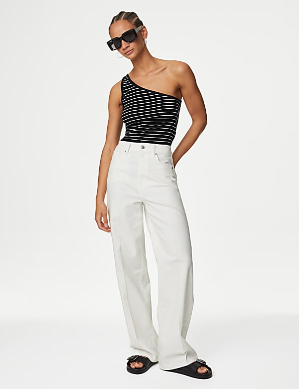 Cotton Rich One Shoulder Vest - ID