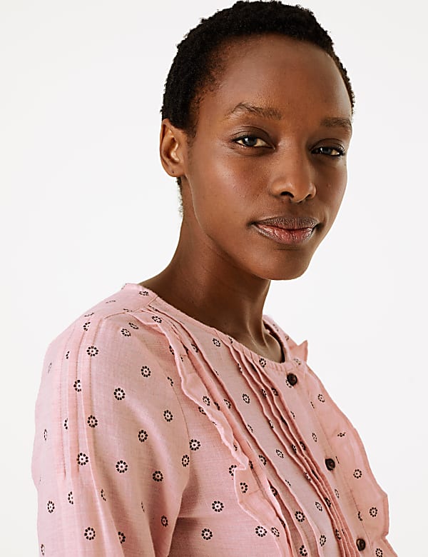 Cotton Rich Pintuck Blouse