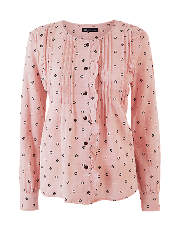 Cotton Rich Pintuck Blouse