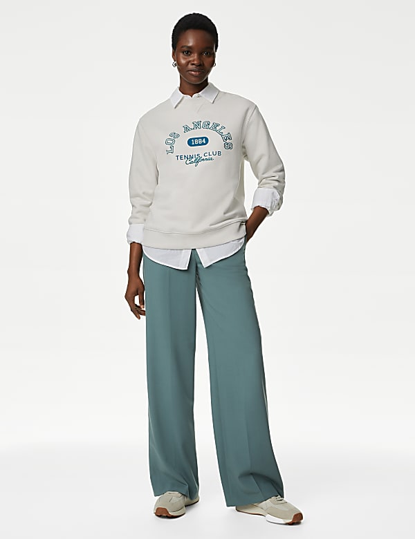 Cotton Rich Slogan Sweatshirt