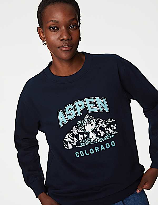 Cotton Rich Snoopy&trade; Slogan Sweatshirt - SE