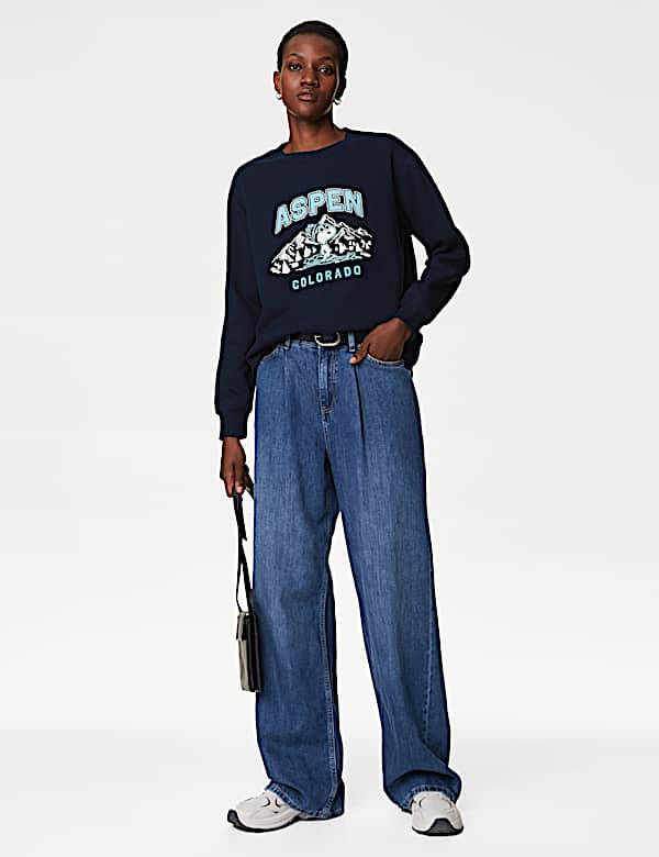 Cotton Rich Snoopy&trade; Slogan Sweatshirt - SE