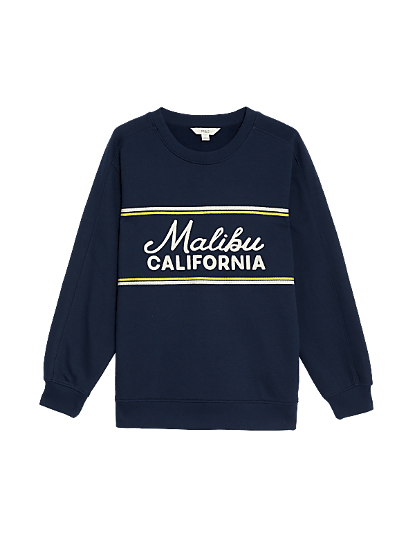 Buy Cotton Rich Slogan Sweatshirt at Marks Spencer