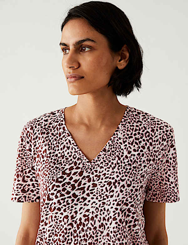 Printed Relaxed Longline T-Shirt