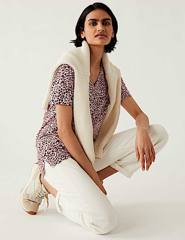 Printed Relaxed Longline T-Shirt