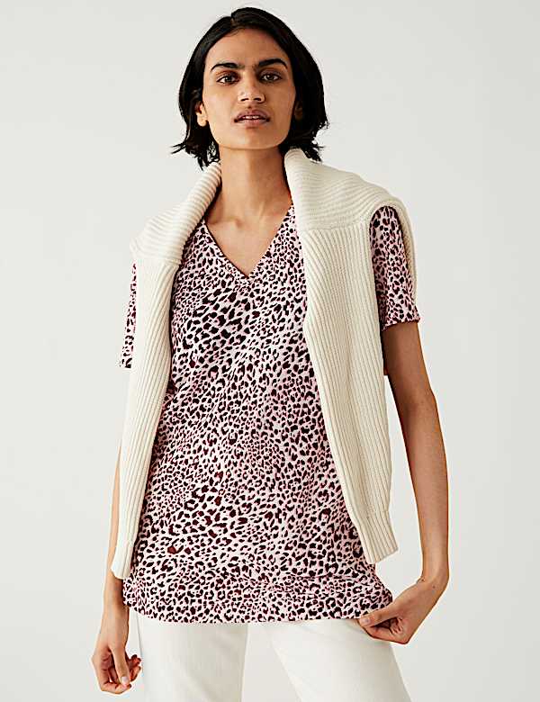 Printed Relaxed Longline T-Shirt