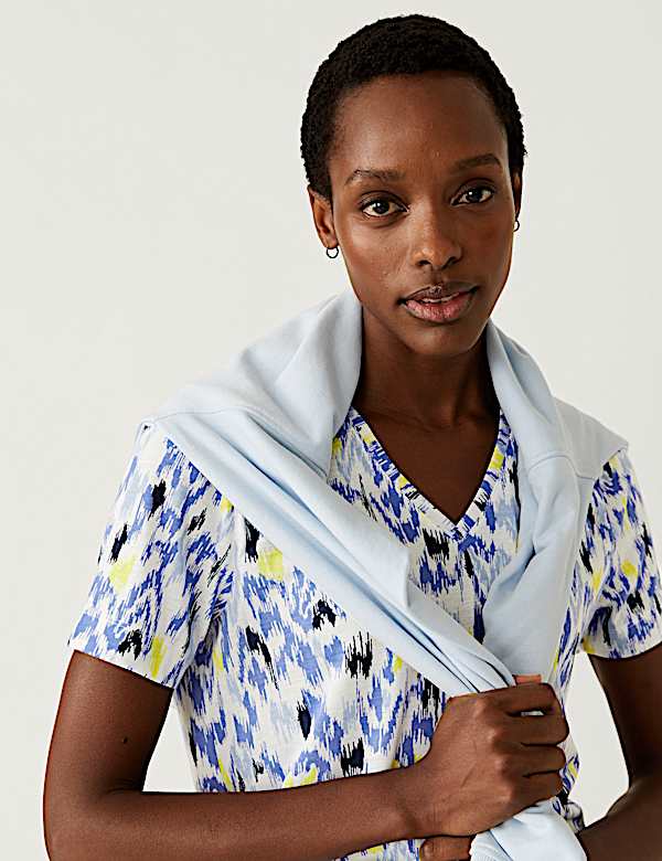 Printed Relaxed Longline T-Shirt