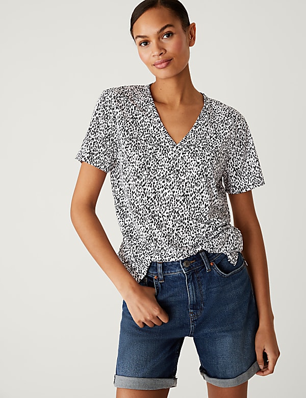 Printed Relaxed Longline T-Shirt