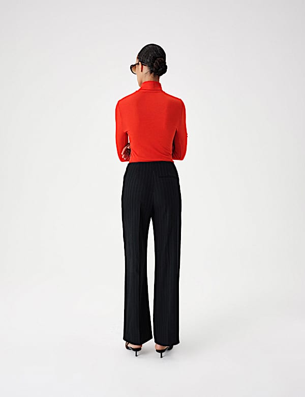 Wool Touch Roll Neck Long Sleeve Top - ES