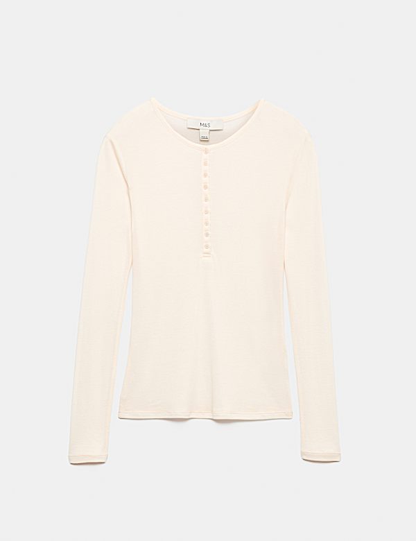 Lyocell Rich Henley Top with Wool - MX