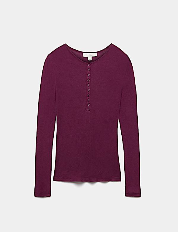 Wool Touch Layering Slim Henley Top - CZ