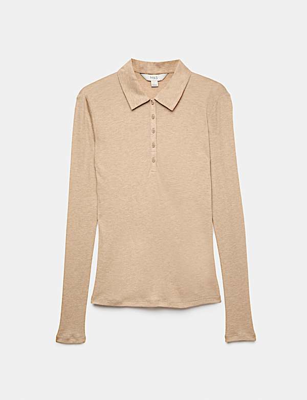 Lyocell Blend Collared Top with Wool - UA