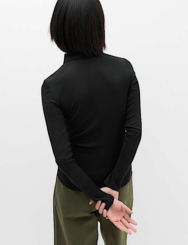 Wool Touch Layering Slim Collared Polo Shirt - GR