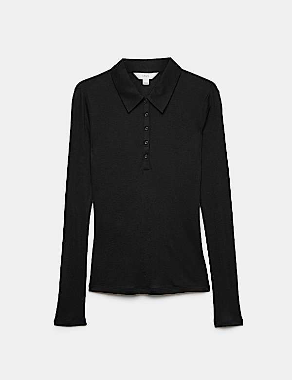 Wool Touch Layering Slim Collared Polo Shirt - GR