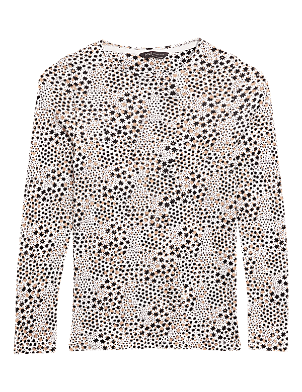 Pure Cotton Star Print Regular Fit Top