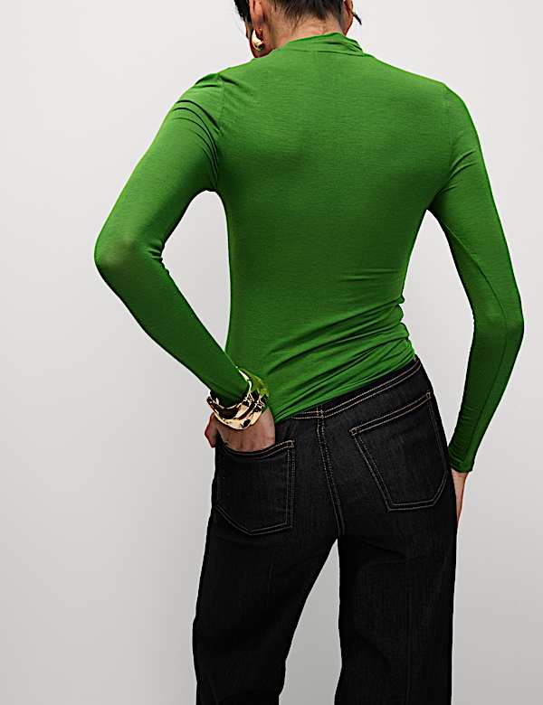 Modal Rich High Neck Regular Fit Top