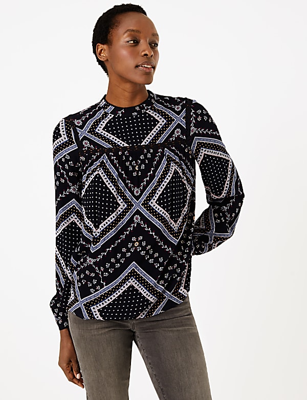 Floral Lace Insert Shell Top