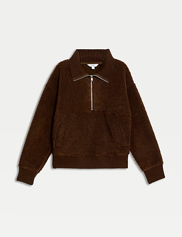 Borg Textured Half Zip Sweatshirt - JP