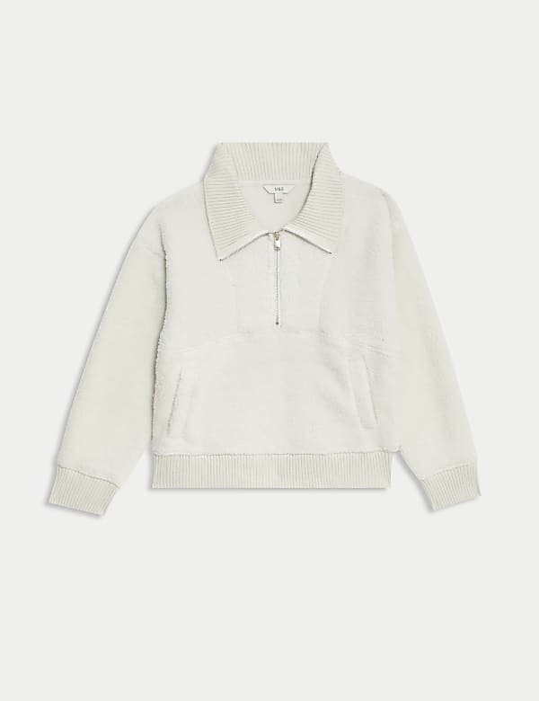 Borg Textured Half Zip Sweatshirt - IS