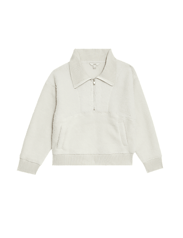 Borg Textured Half Zip Sweatshirt