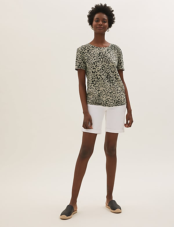 Animal Print Crew Neck Relaxed T-Shirt