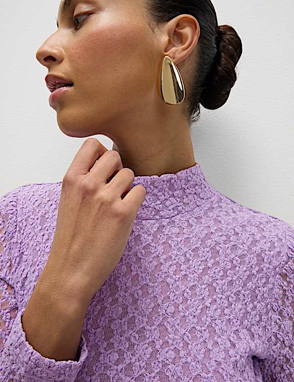 Cotton Blend Lace Top